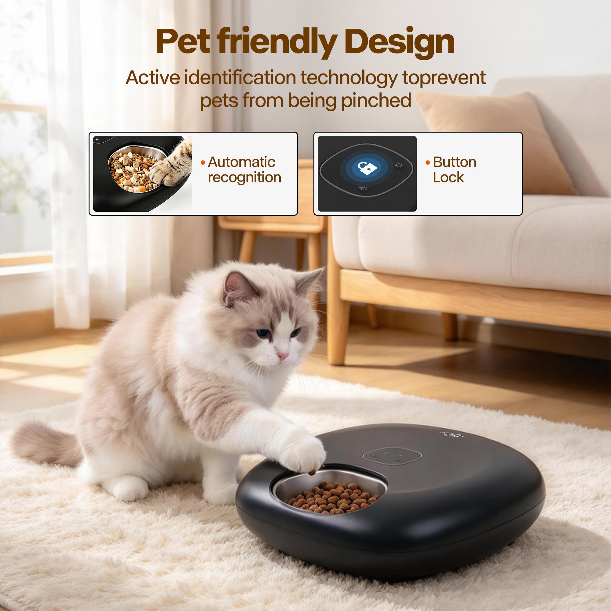 Allforpaws Smart 6-Meal WiFi Pet Automatic Feeder with Cooling Ice Packs