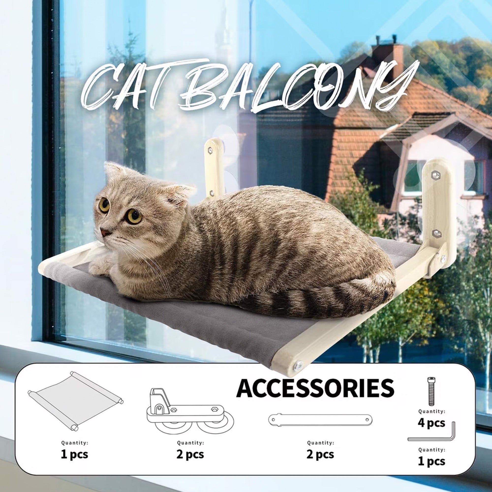 AFP Cat Window Foldable Lounge (Item# 2285) – Safe, Cozy, Space-Saving Perch