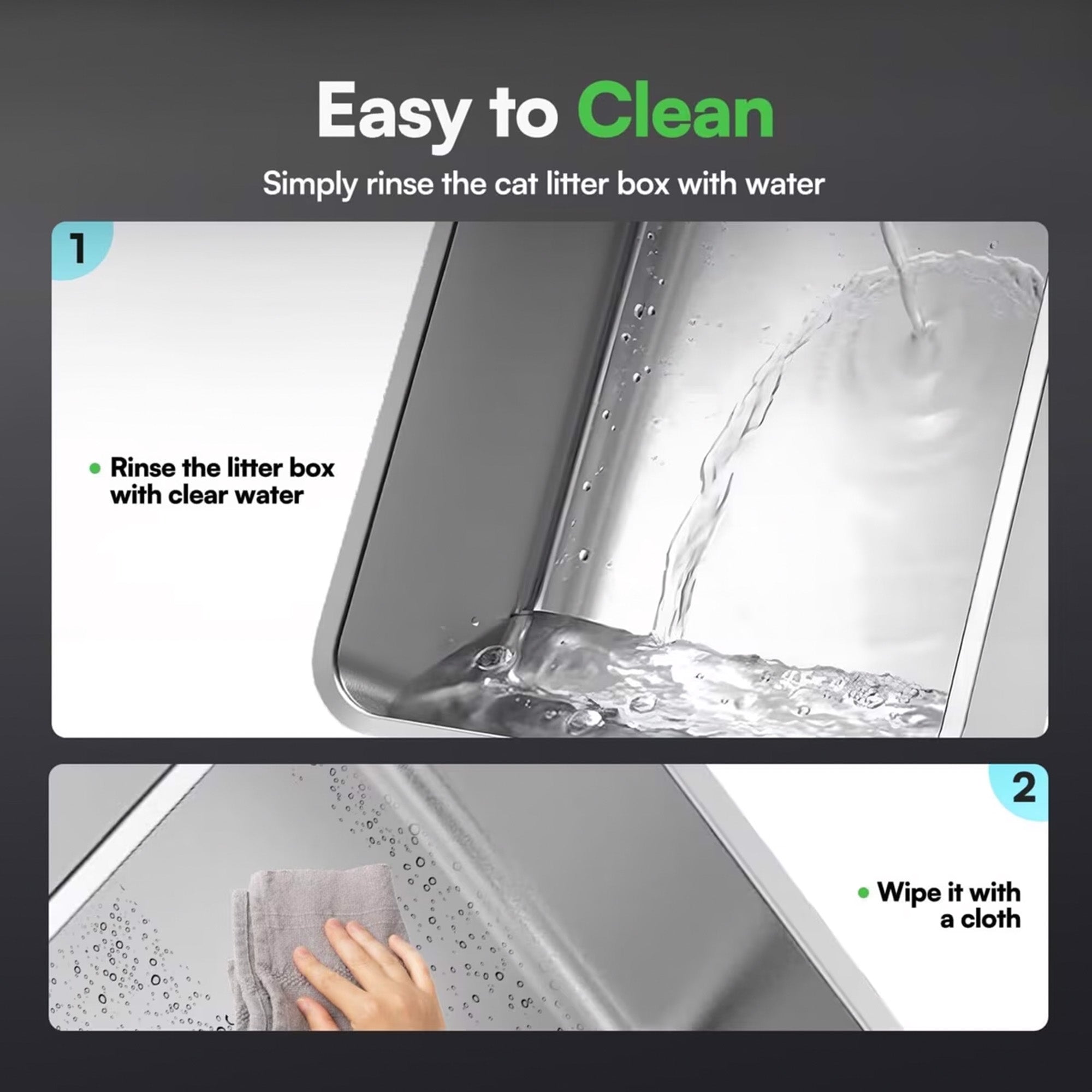 Go Fresh - Stainless Steel Cat Litter Pan