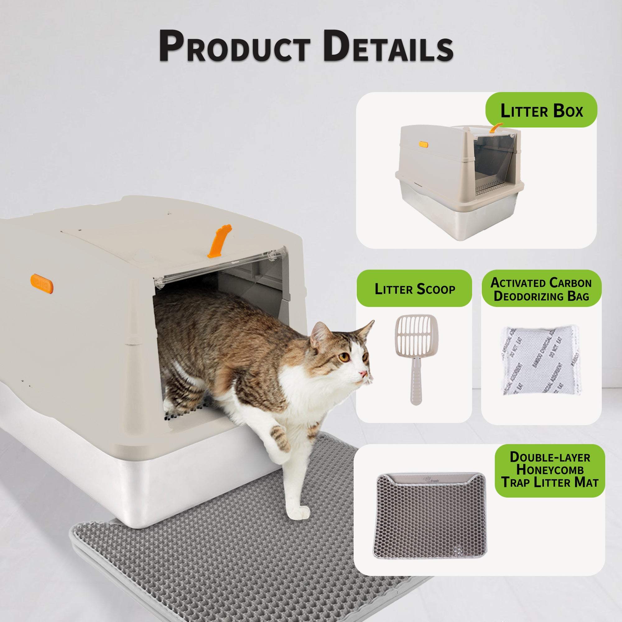 Go Fresh - Cat Litter Box Hooded Stainless Steel Base