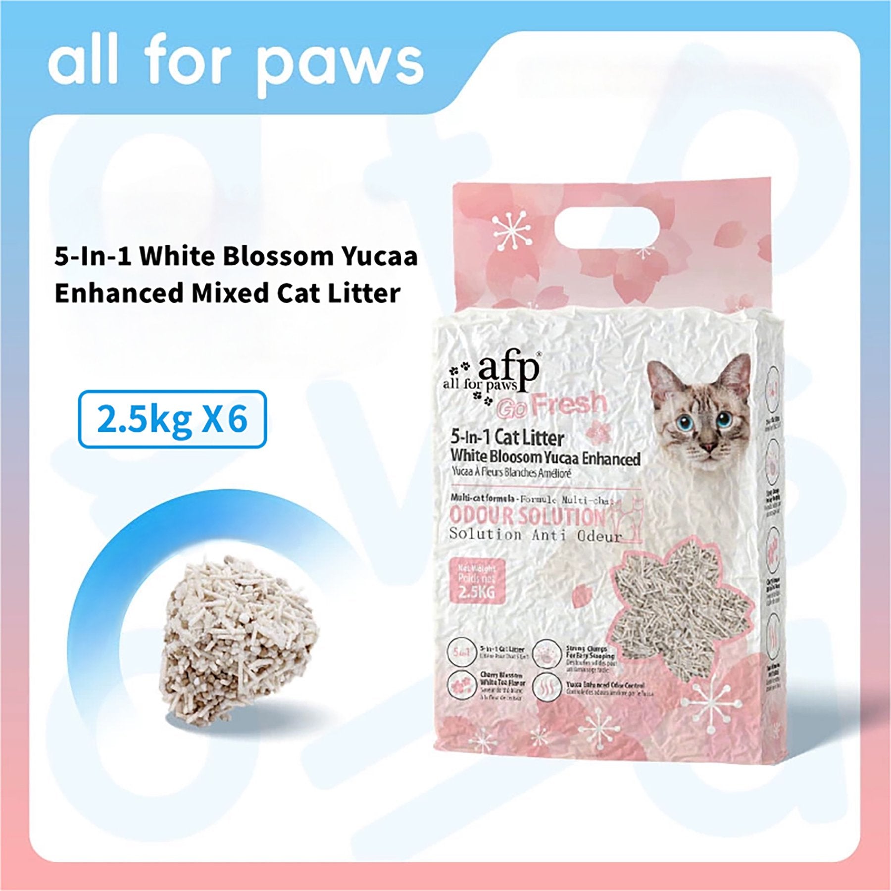 5-In-1 Cat Litter White Blosoom Scent, Yucca Enhanced