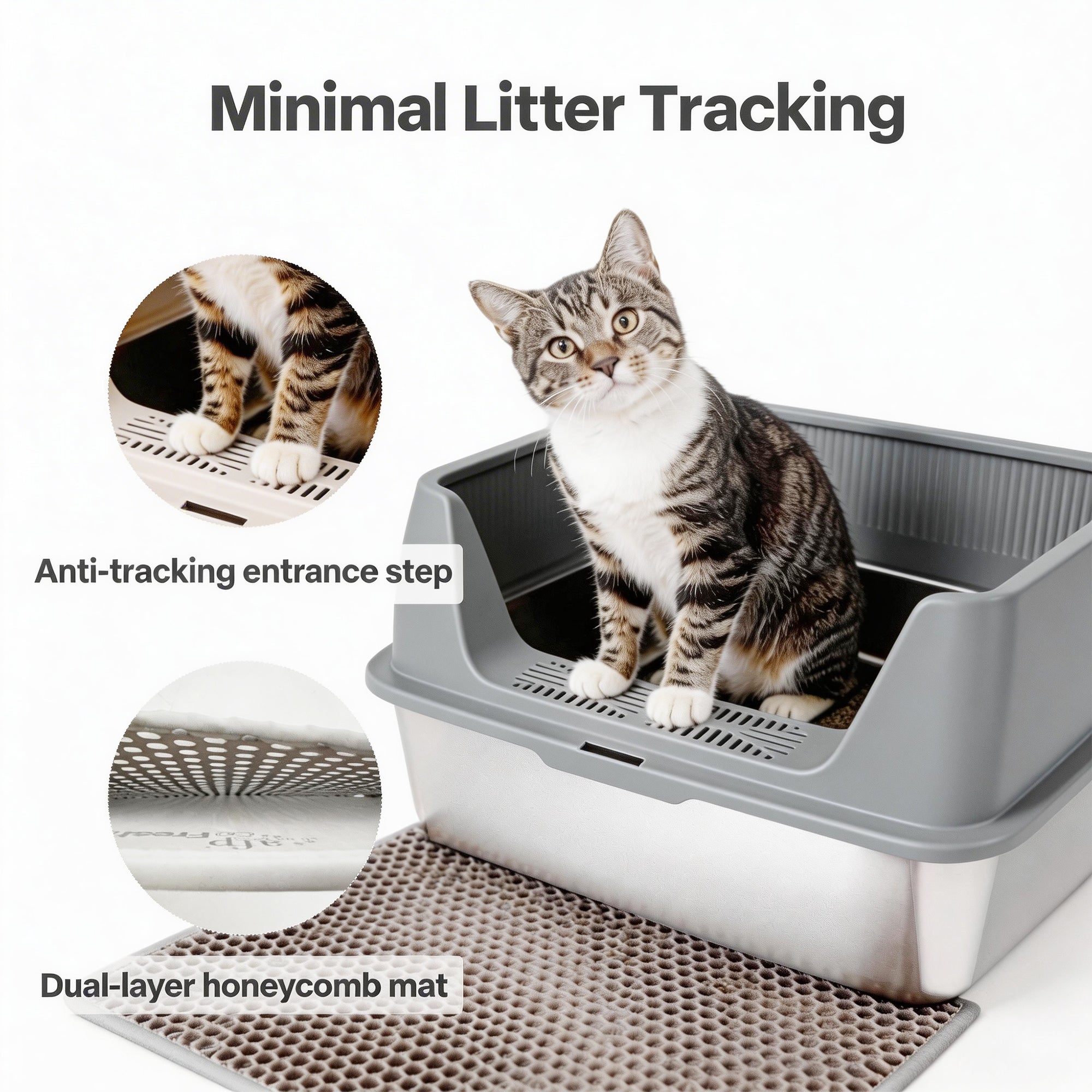 AFP Meowloo Stainless Steel Cat Litter Box (Item#2463/2464)