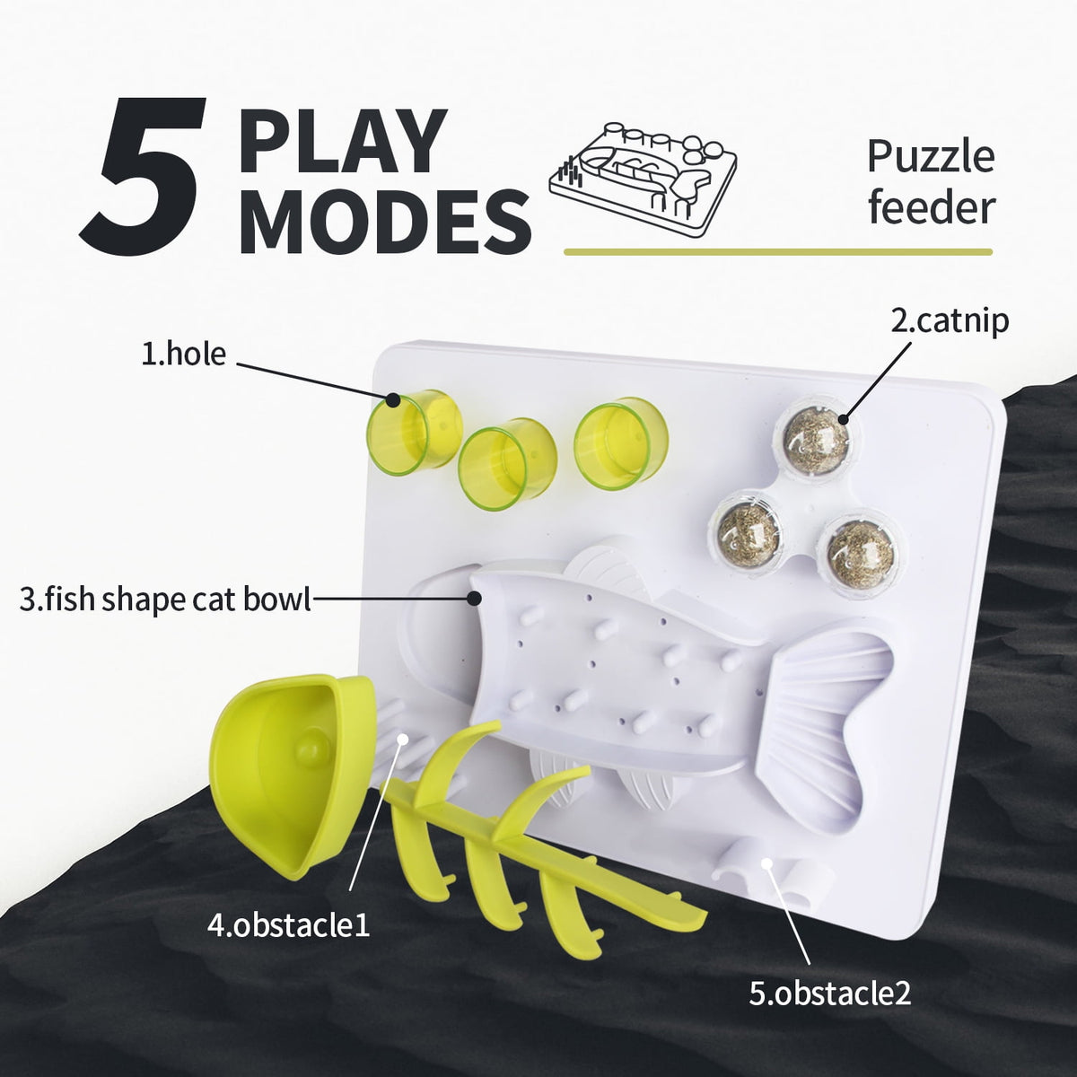 Interactive Cat Toy - Enjoy the fish puzzle toy