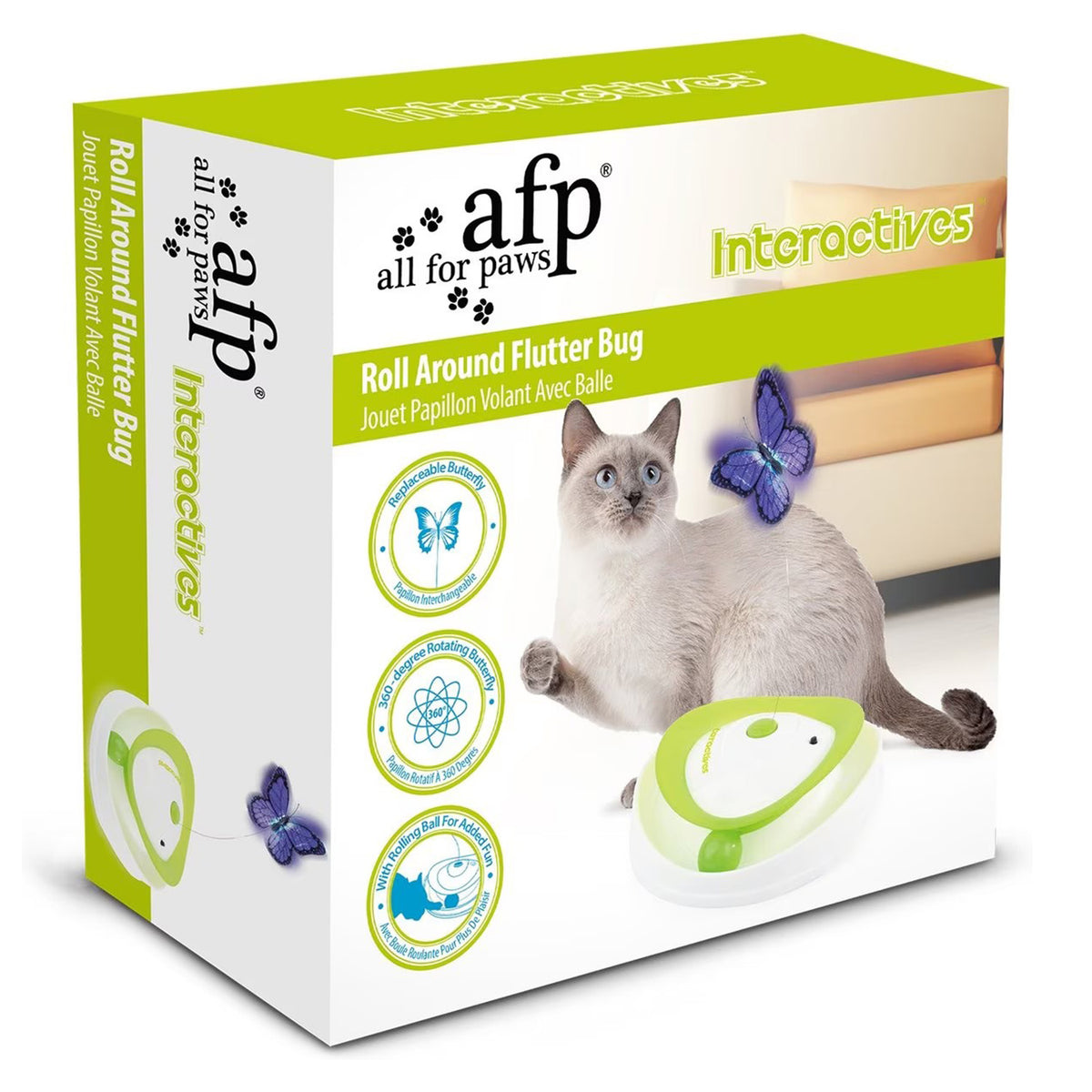Interactives - Cat Toys - Roll Around Flutter Bug for Enrichment