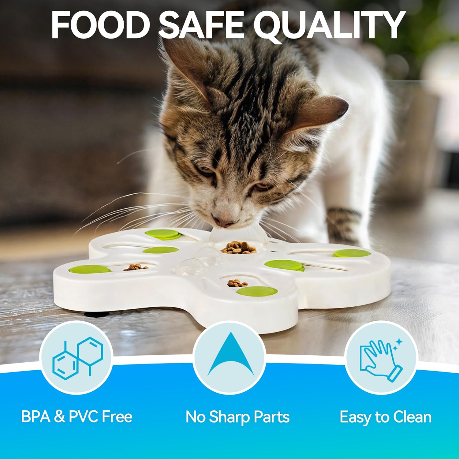 Interactives - Cat Toys - Interactive Cat Treat Puzzle Slow Feeder for Indoor Play