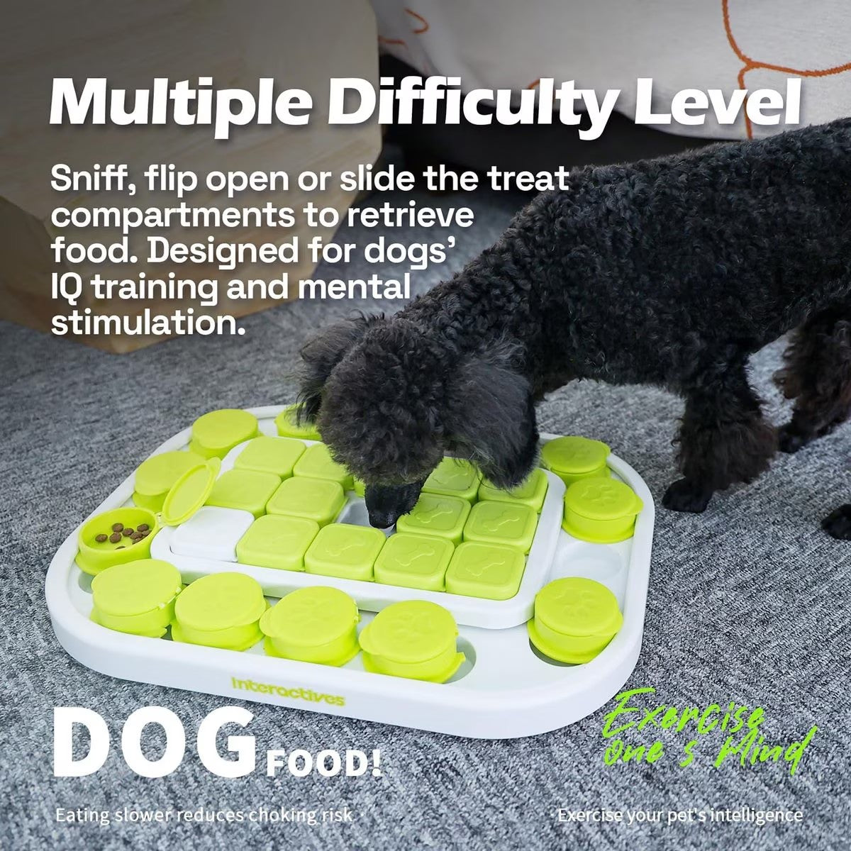 Interactives Dog Puzzle Toys - Mentally Stimulating Treat Dispenser for Training Large