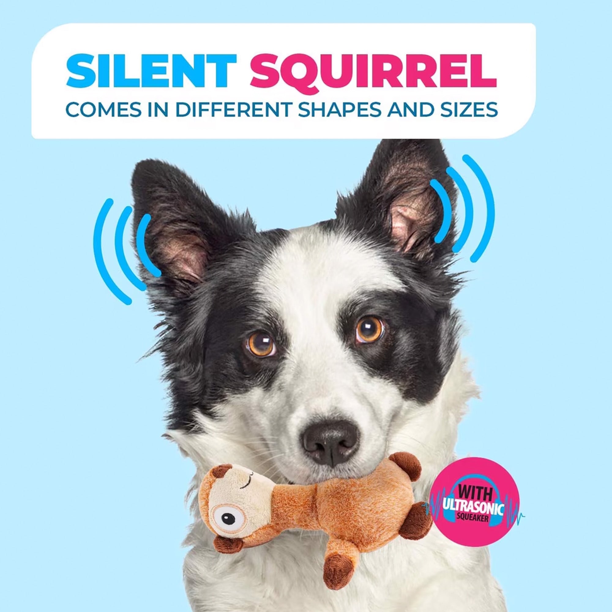 Ultrasonic Silent Squirrel Plush Dog Toy, Silent Squeaker Only Dogs Can Hear