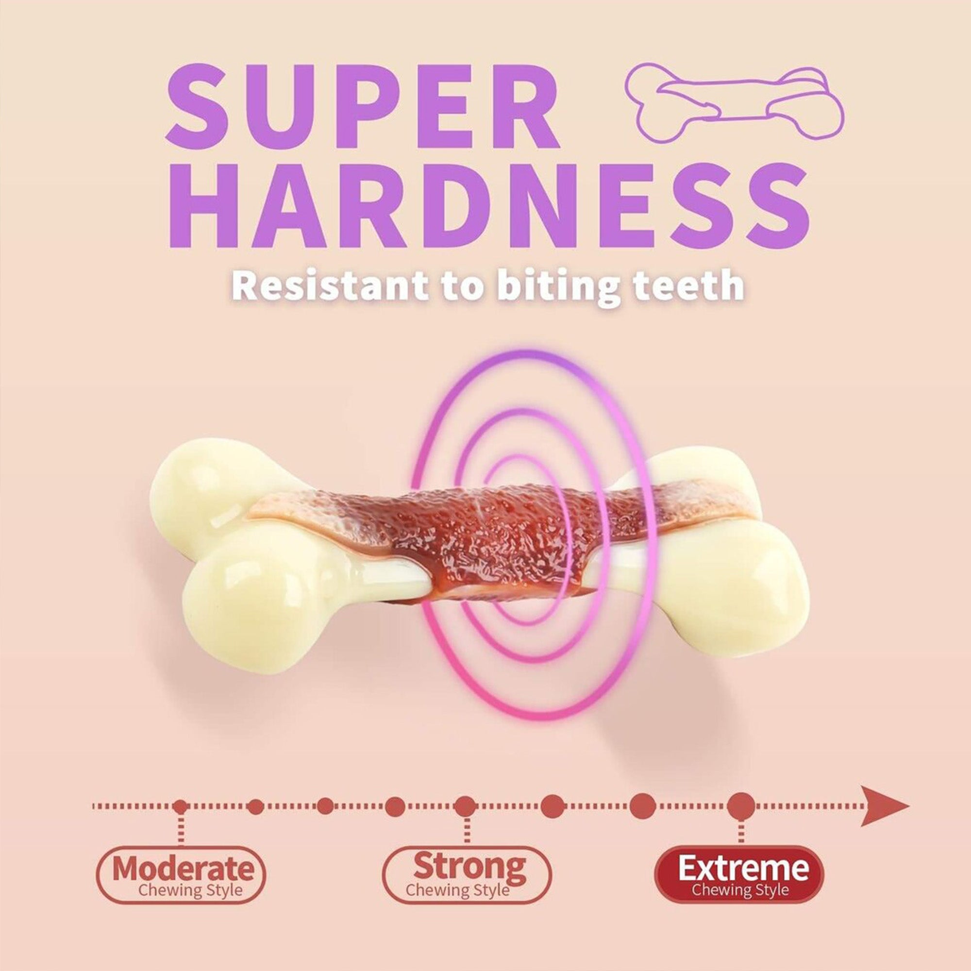 BONE APPETIT - Dog Toys - Super Nylon Bone - Beef Flavor Infused