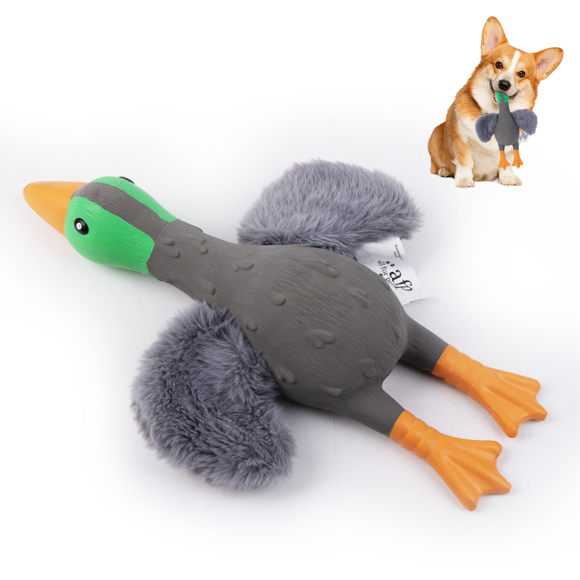 ZooTex - Squeaky Latex Dog Toys - Soft Wing Duck