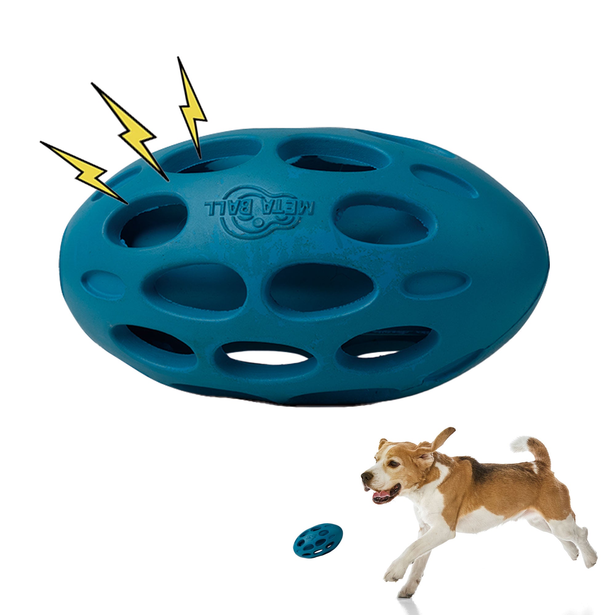 META BALL - Dog Toys - Wiggle Holey Rubber Roller