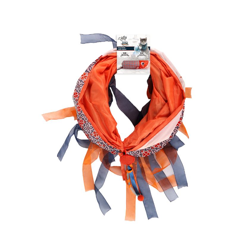 Allforpaws Vintage Tunnel Cat Toy, Orange
