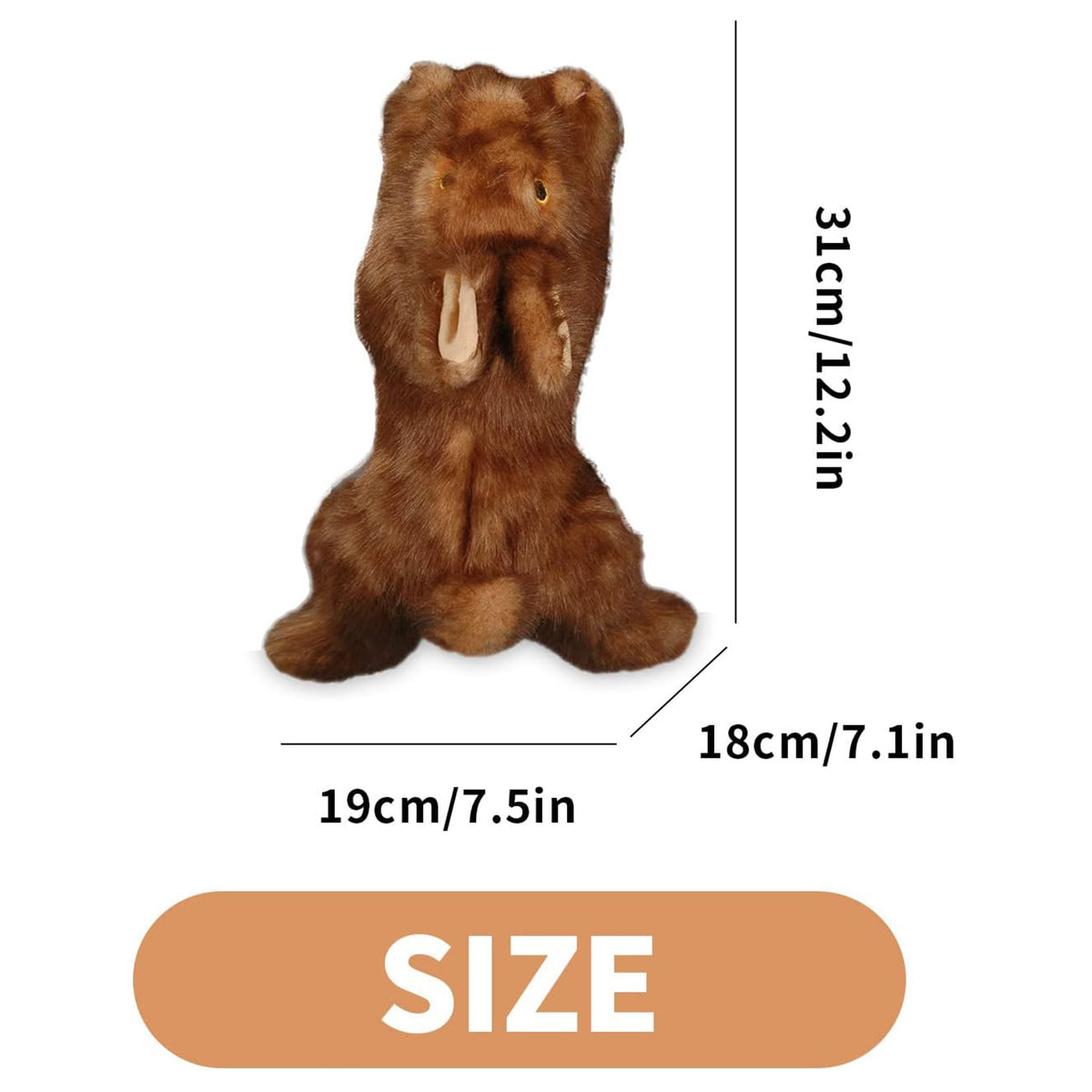 Classic - Dog Toys - Squeaky Dog Brown Rabbit Toys for Dogs - L