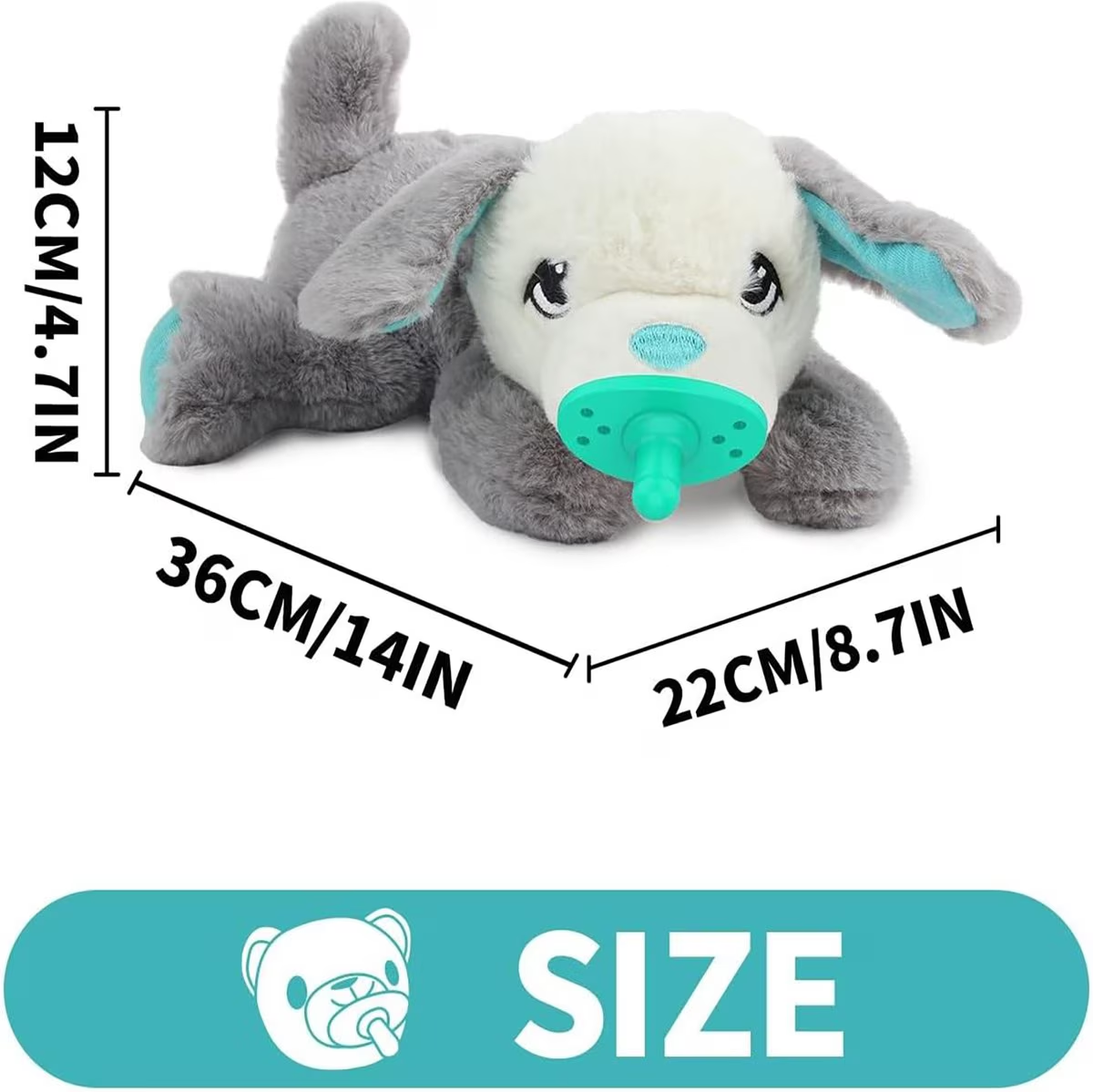 Pups - Puppy Soothing Heartbeat Warm Bear Comfort Dog Sleep Aid Plush Toy - Pacifier Buddy