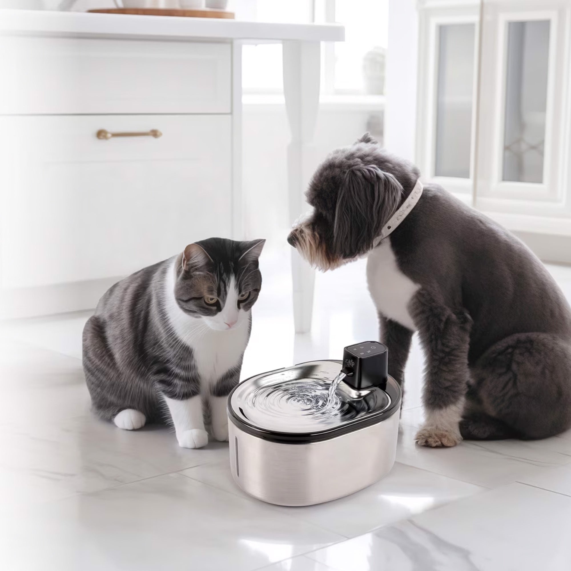 3L Automatic Pet Drinking Fountain with Sensor & Multi-Layer Carbon Filter