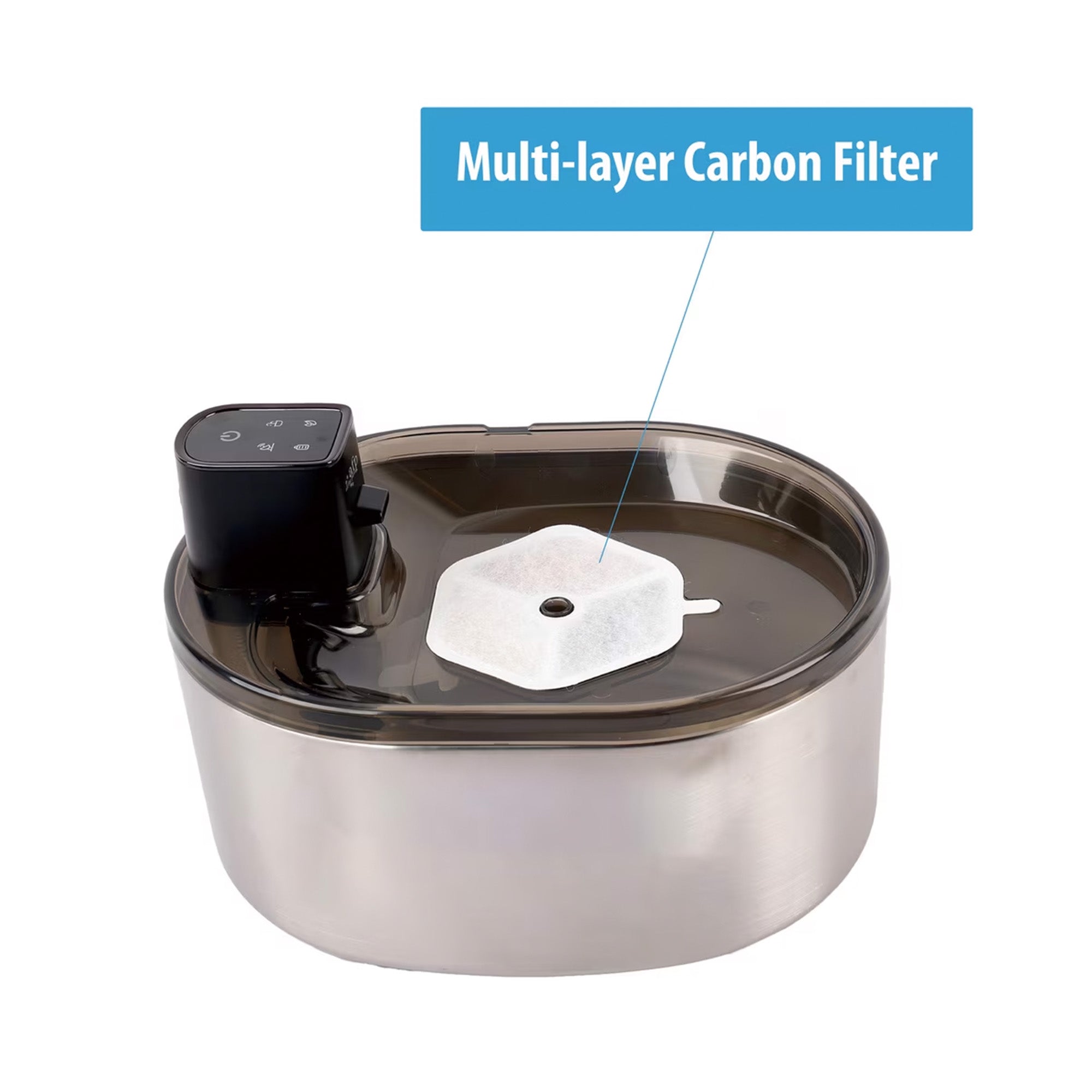 3L Automatic Pet Drinking Fountain with Sensor & Multi-Layer Carbon Filter