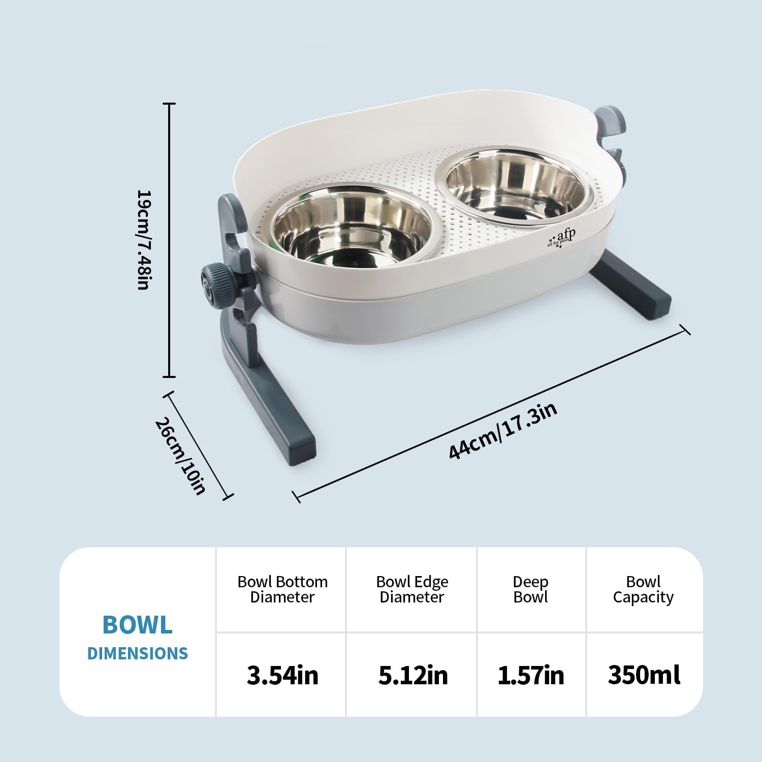 Lifestyle 4 Pet -3 In 1 Height Adjustable Stainless Steel Elevated Double Bowls