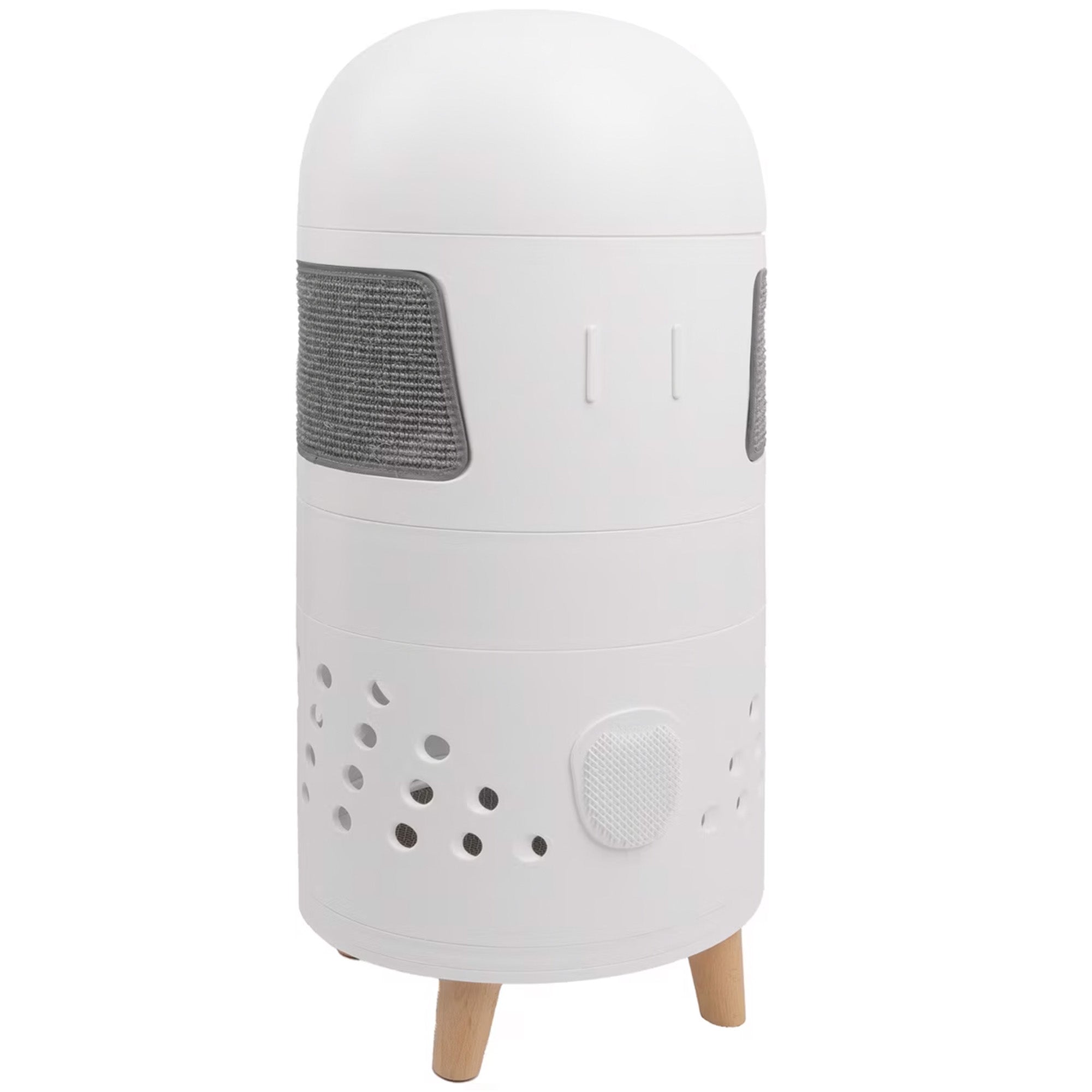 AFP 2 Storey All In One Cat Castle White | 2-Tier Enclosed Cat House with Built-in Side Scratching Surfaces for Indoor Cats