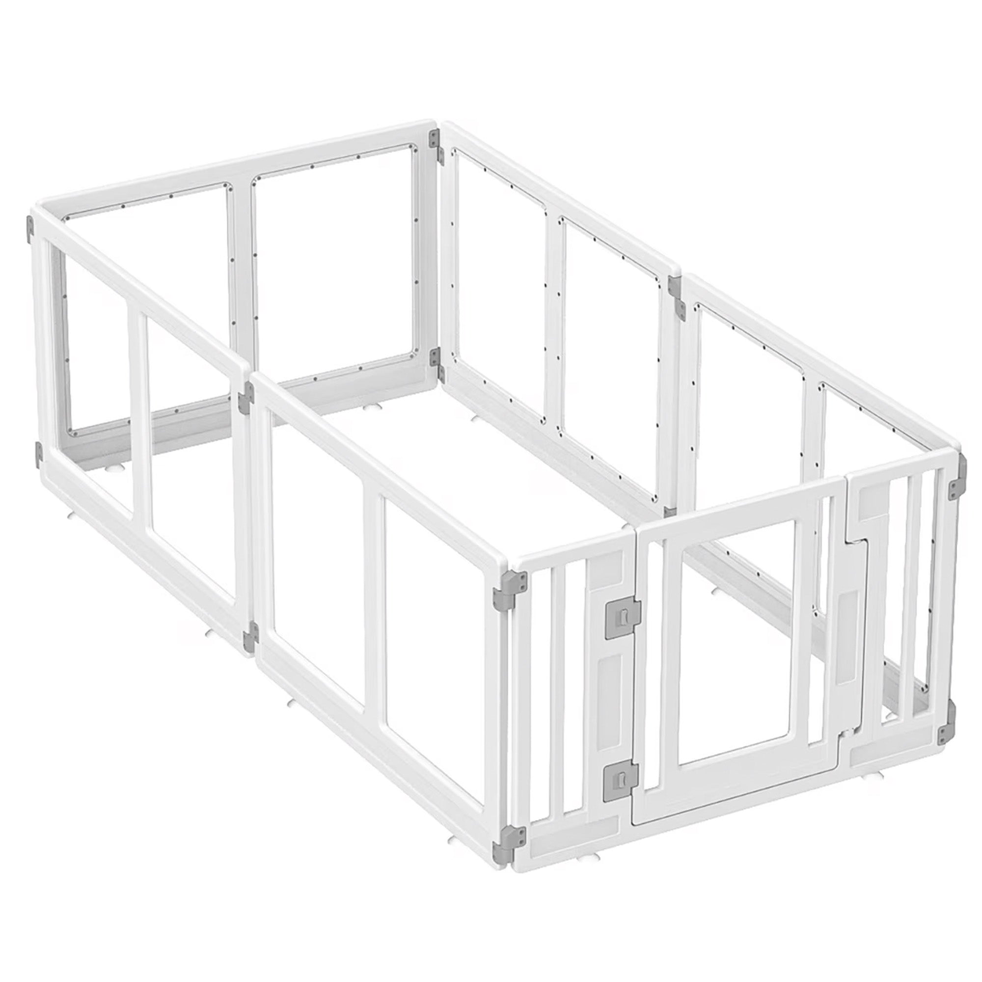 AFP 3-Size Acrylic Dog Playpen | Modular Clear Indoor Dog Exercise Pen with Lockable Door, Small to Large Pet Fence