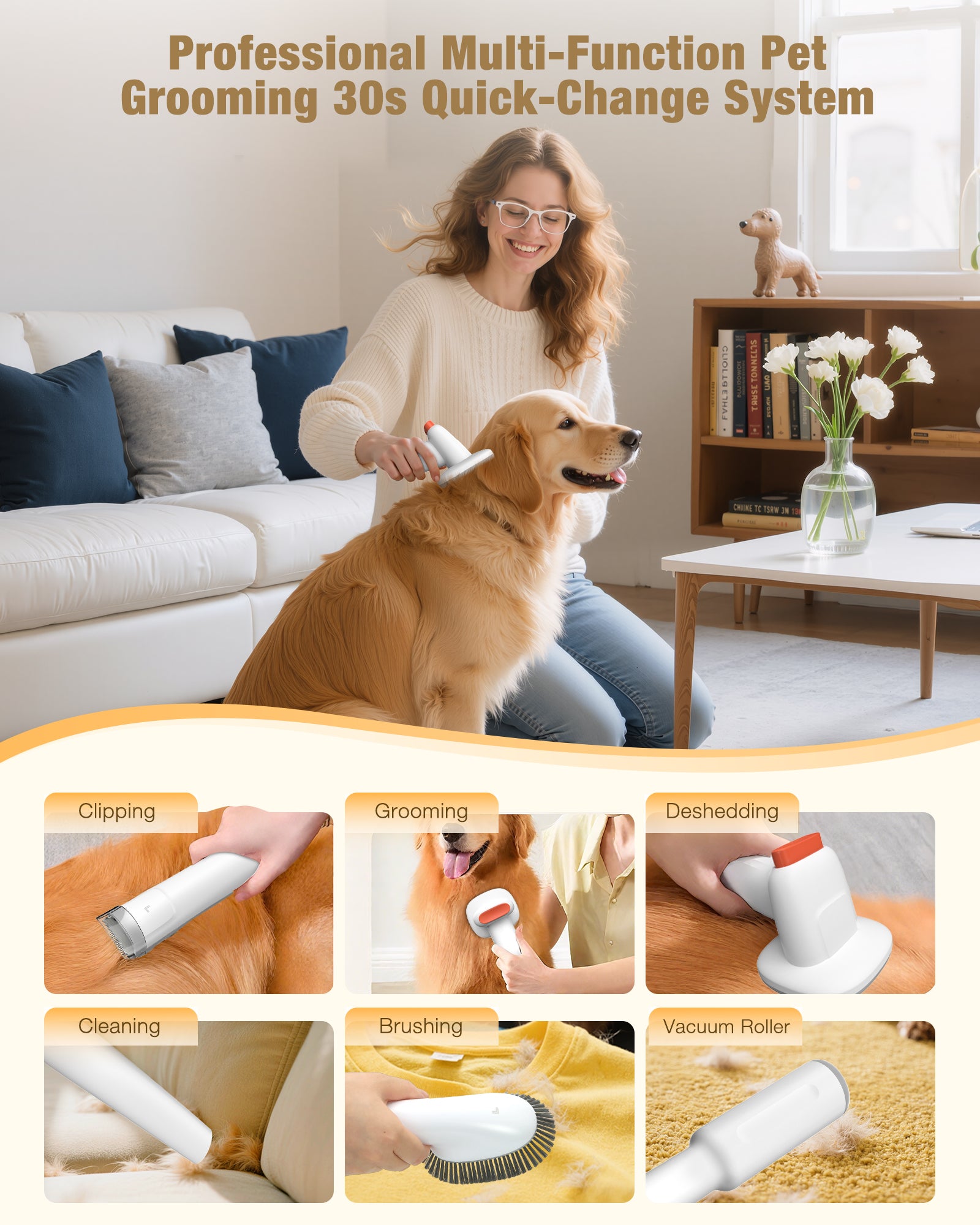 5-in-1 Pet Grooming Kit with Vacuum