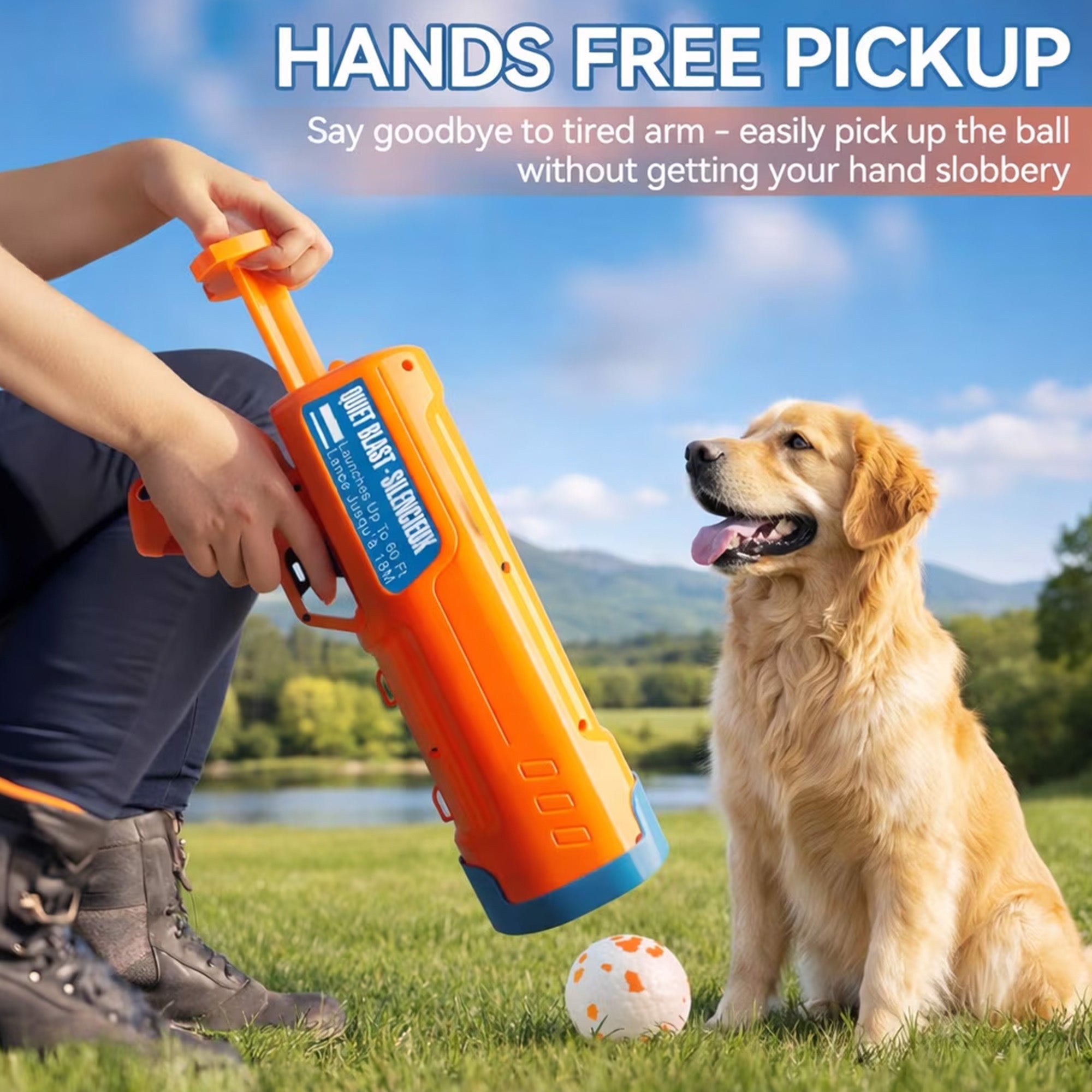 Wag Play- Tennis Ball Blaster Pro - 60 ft