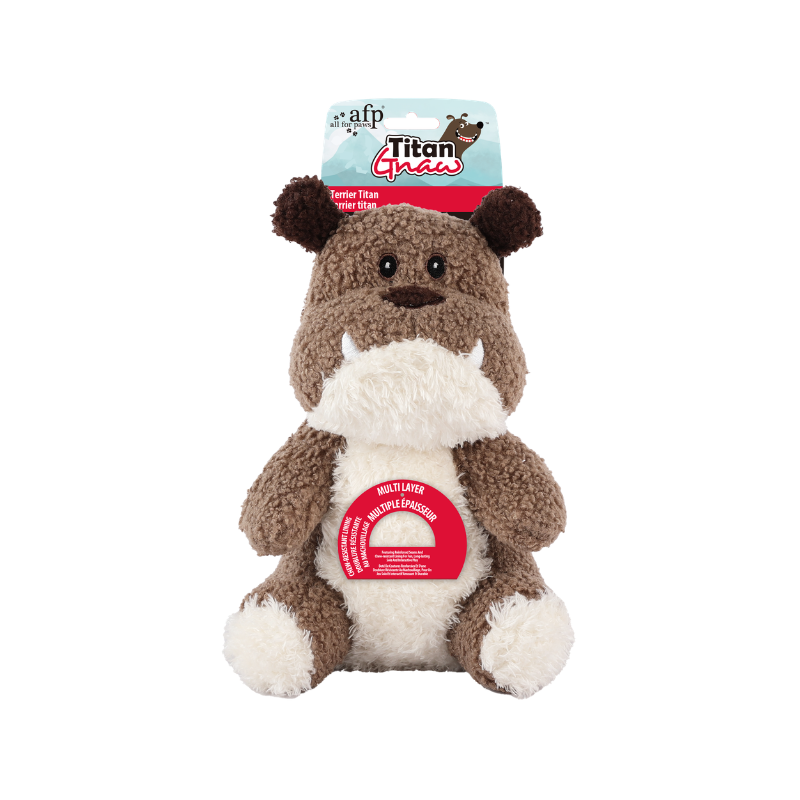 Titan Gnaw Squeaky Plush Dog Toy, Durable Chew Toy for Solo & Interactive Play